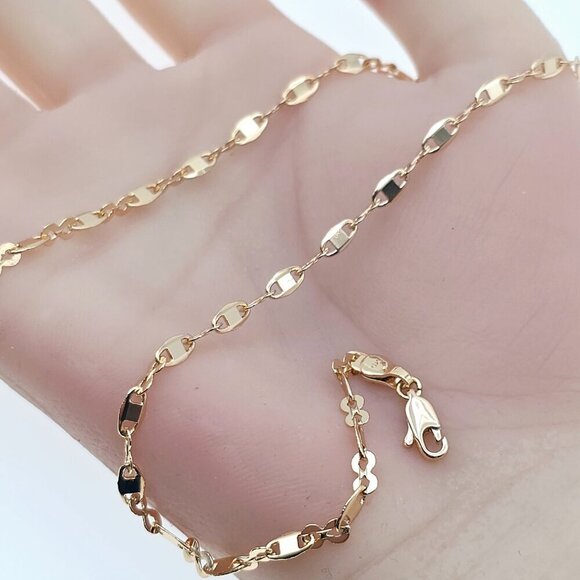 "Delicate Rose Gold Link Chain Necklace for Women, 17.7 Inch Length, XPNL0078 - Picture 12 of 12